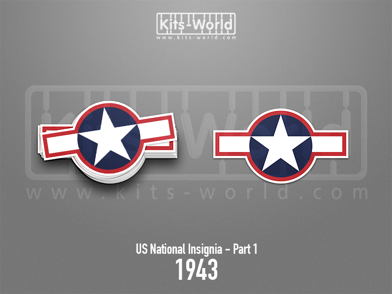Kitsworld SAV Sticker - US National Insignia - 1943 W:100mm x H:56mm 